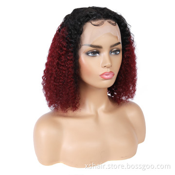 Water wave  Natural Wave Human Hair Wigs 99J Burgundy Red Color Human hair wig weave human hair wig
